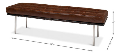 Prince Albert Bench Vintage Havana Leather