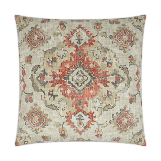 D.V. Kap Kapoor Linen Red Throw Pillow With Insert