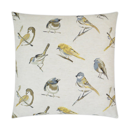 Sparrow Yellow Throw Pillow With Insert