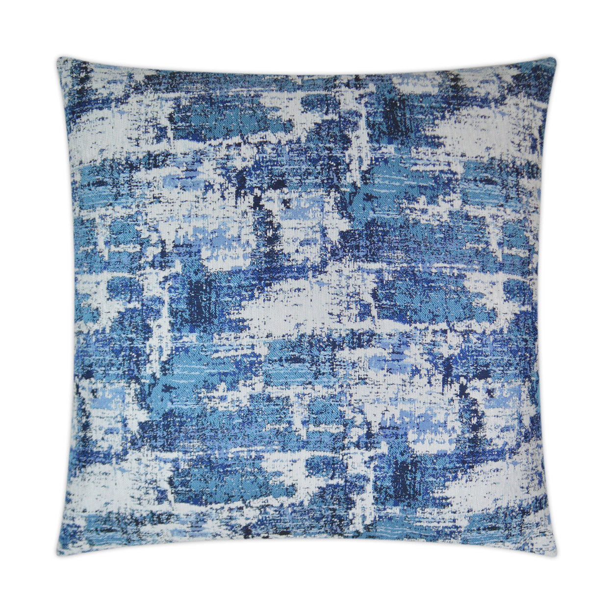 Textural Marine Blue Throw Pillow With Insert