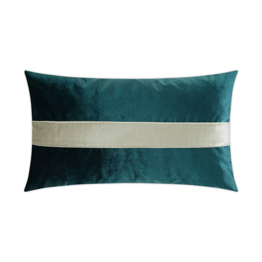 D.V. Kap Iridescence Band Lumbar Peacock Teal Throw Pillow