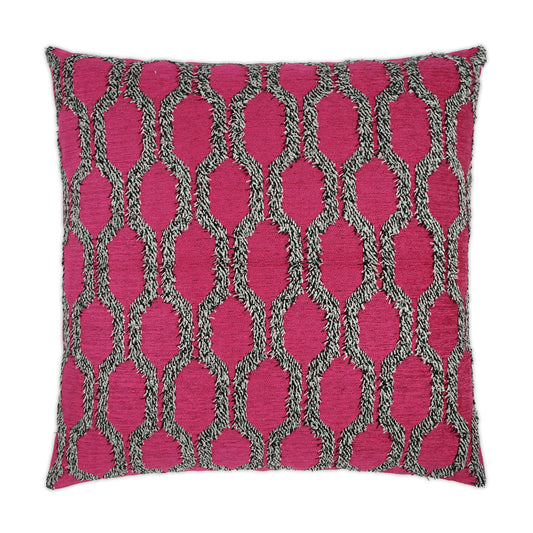 D.V. Kap Fringed Fuchsia Red Throw Pillow With Insert