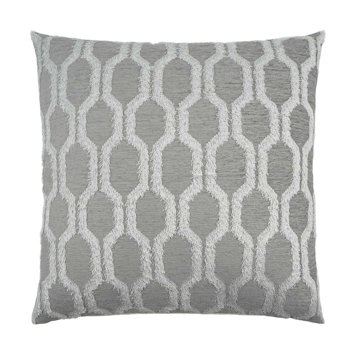 Fringed Platinum Grey Throw Pillow With Insert