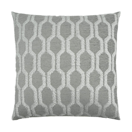 D.V. Kap Fringed Platinum Grey Throw Pillow Insert