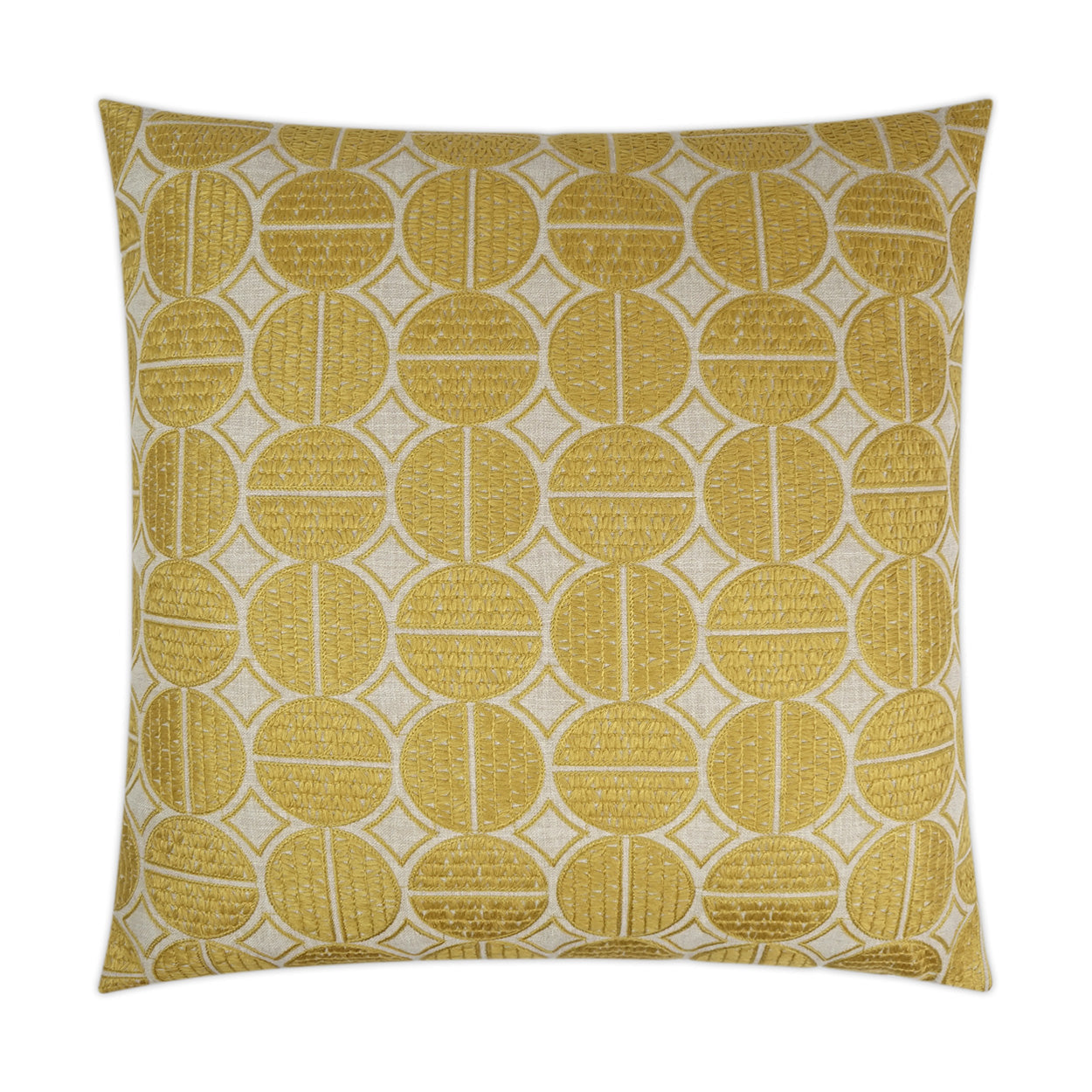 Medallions Mustard Yellow Throw Pillow With Insert