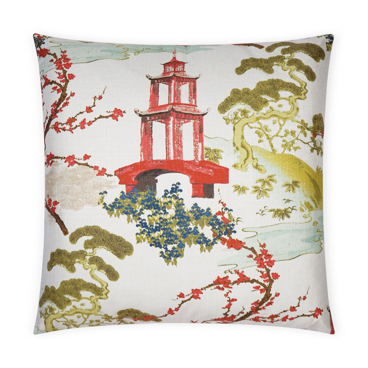 Sakura Coral Multi Color Throw Pillow With Insert