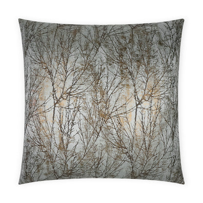 Twiggy Patina Grey Throw Pillow With Insert