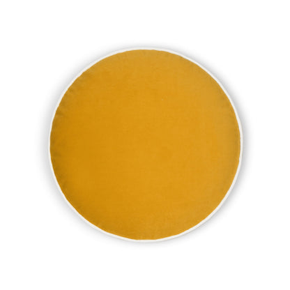 Posh Circle Mustard Yellow Throw Pillow With Insert