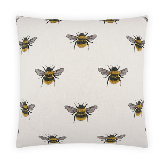 D.V. Kap Busy Bee White Throw Pillow With Insert