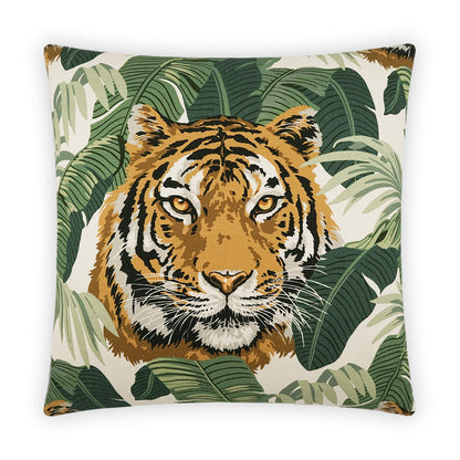 Tiger King Green Throw Pillow With Insert