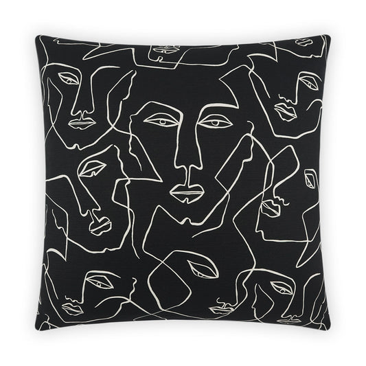 D.V. Kap Face Up Black Throw Pillow With Insert