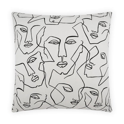 Face Up White Throw Pillow With Insert