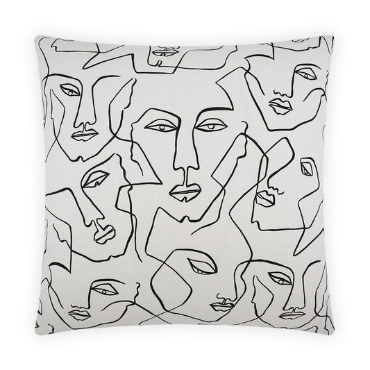 D.V. Kap Face Up White Throw Pillow With Insert