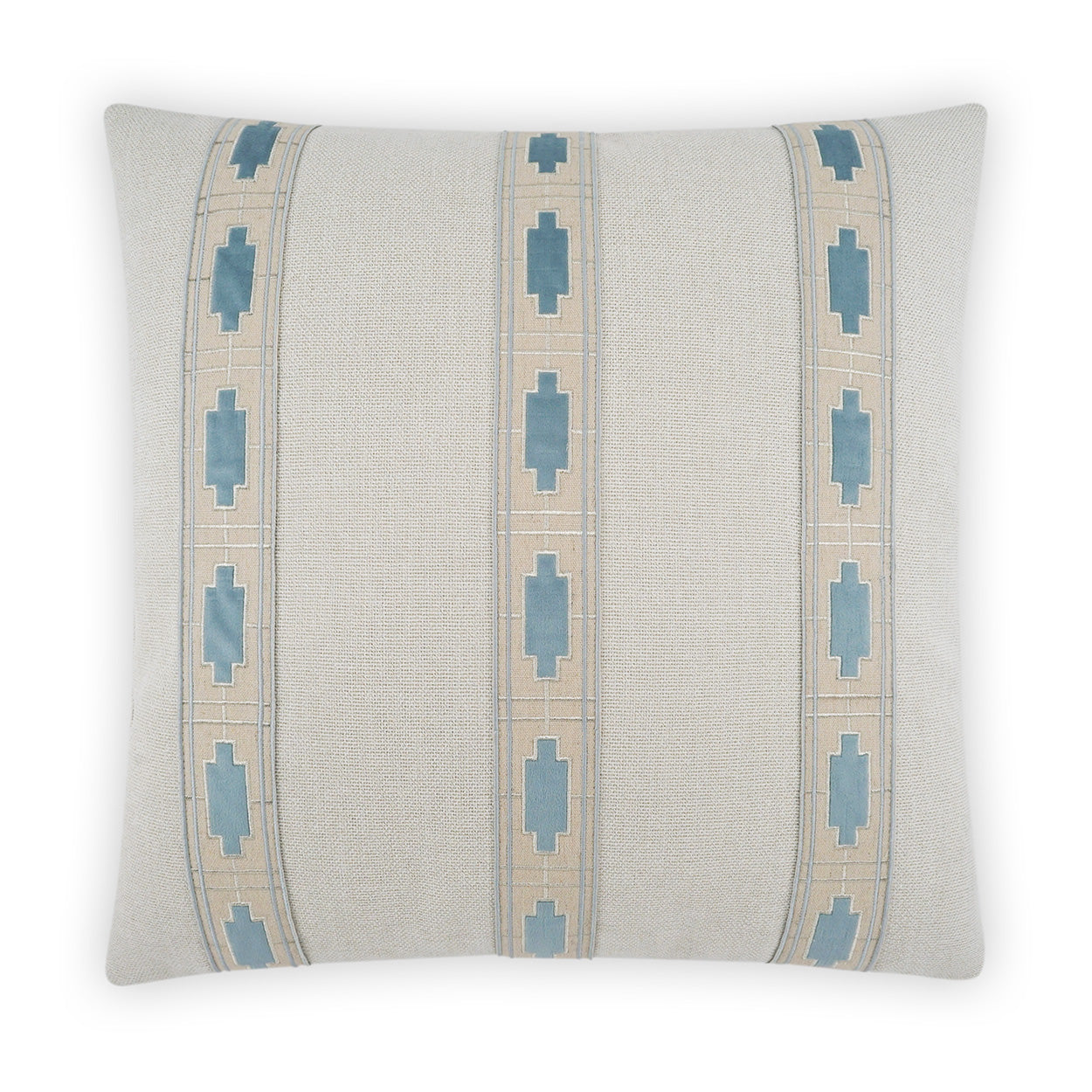 Persephone Oatmeal Teal Throw Pillow With Insert