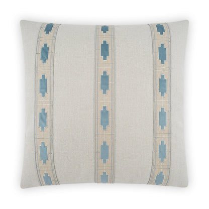 Persephone Oatmeal Teal Throw Pillow With Insert