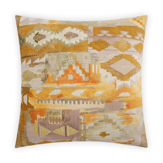 D.V. Kap Tiuatan Yellow Throw Pillow With Insert