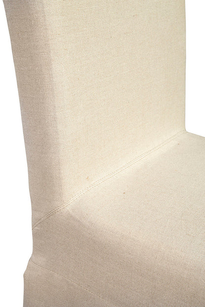 Linen Floor Length Slip Covered Parsons Chair Set Of 2