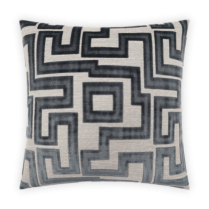 Modernist Steel Grey Throw Pillow With Insert