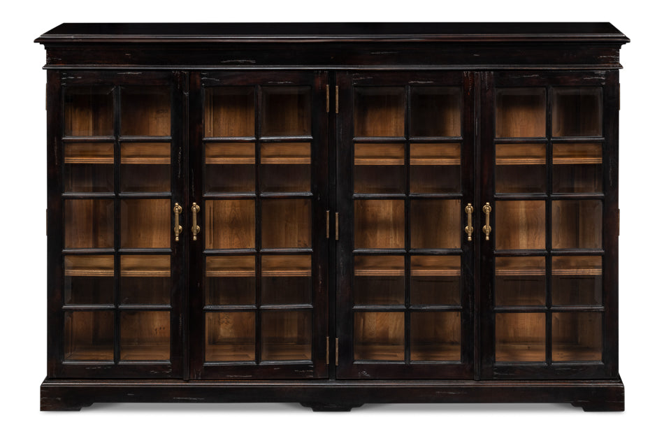 Morgan Library Case Slim Glass Doors Low Sideboard