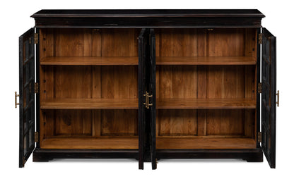 Morgan Library Case Slim Glass Doors Low Sideboard