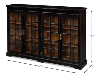 Morgan Library Case Slim Glass Doors Low Sideboard