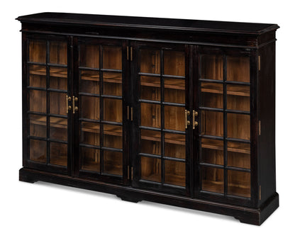 Morgan Library Case Slim Glass Doors Low Sideboard