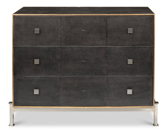 Grey Shagreen Leather Dresser