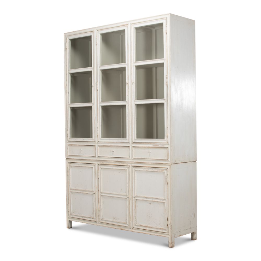 Simplicity Bookcase Curio With Glass Doors and Drawers