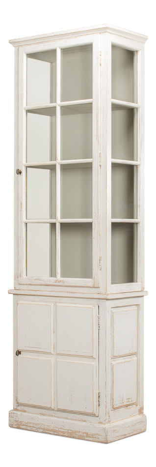 Tower Bookcase Curio Cabinet Glass Doors