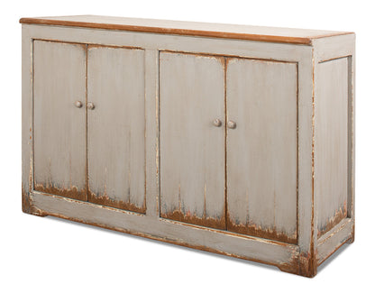 Wall Sideboard With Four Doors Antiqued White