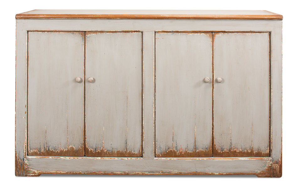 Wall Sideboard With Four Doors Antiqued White