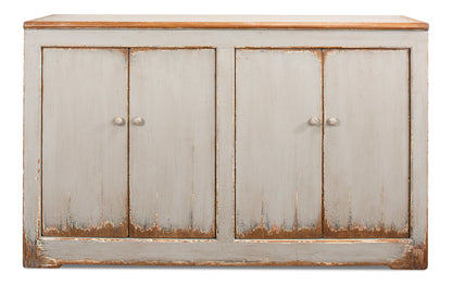 Wall Sideboard With Four Doors Antiqued White