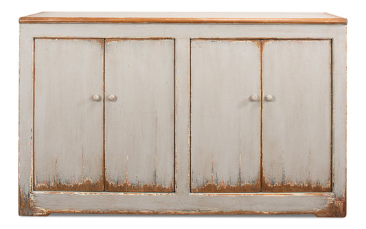 Wall Sideboard With Four Doors Antiqued White