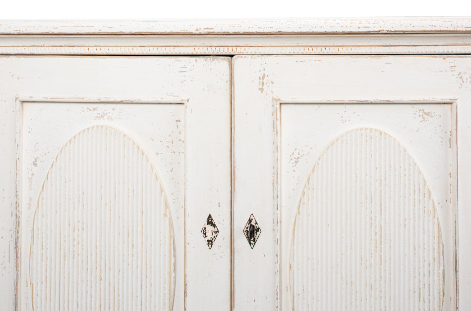 Whitewash Ribbon Sideboard For Living Room