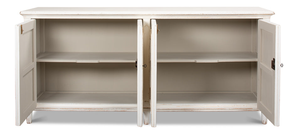 Whitewash Ribbon Sideboard For Living Room