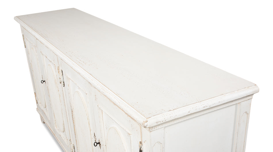 Whitewash Ribbon Sideboard For Living Room