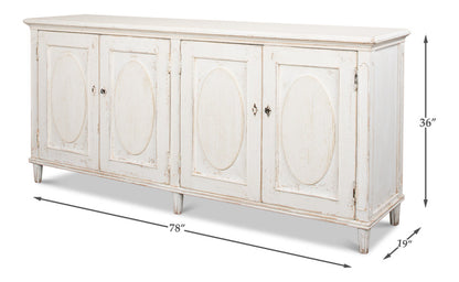 Whitewash Ribbon Sideboard For Living Room