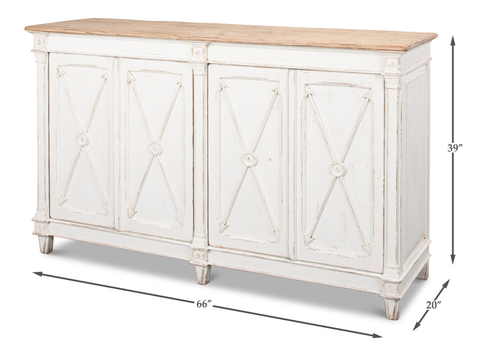 Marksman Sideboard Whitewash Finish