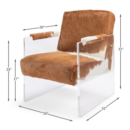 Holloway Armchair Unique Cowhide Accent Chair