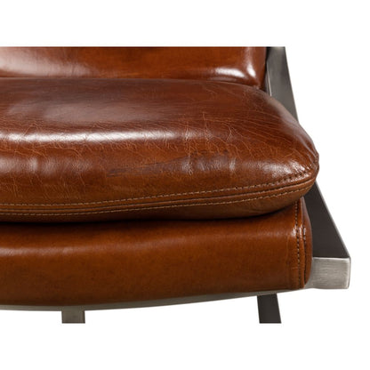 Mc Queen Slipper Chair Brown Leather