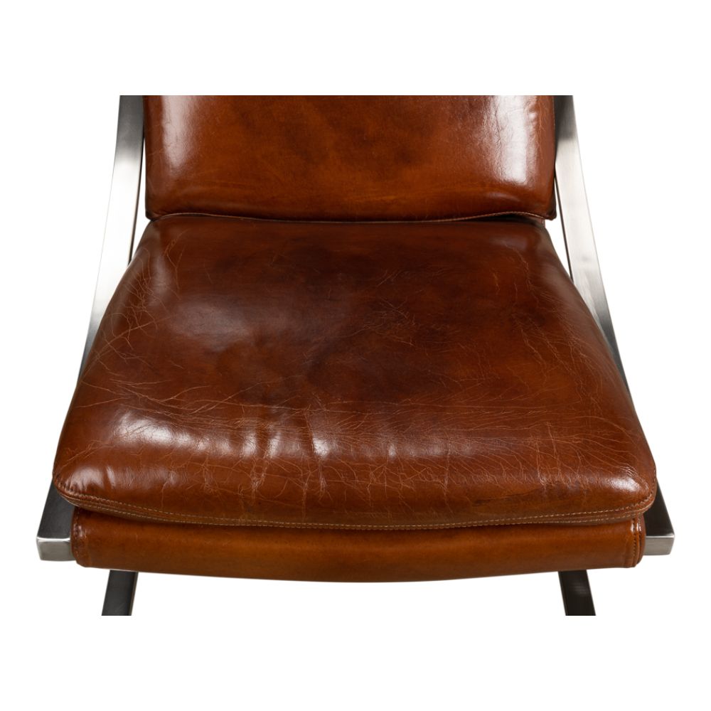 Mc Queen Slipper Chair Brown Leather