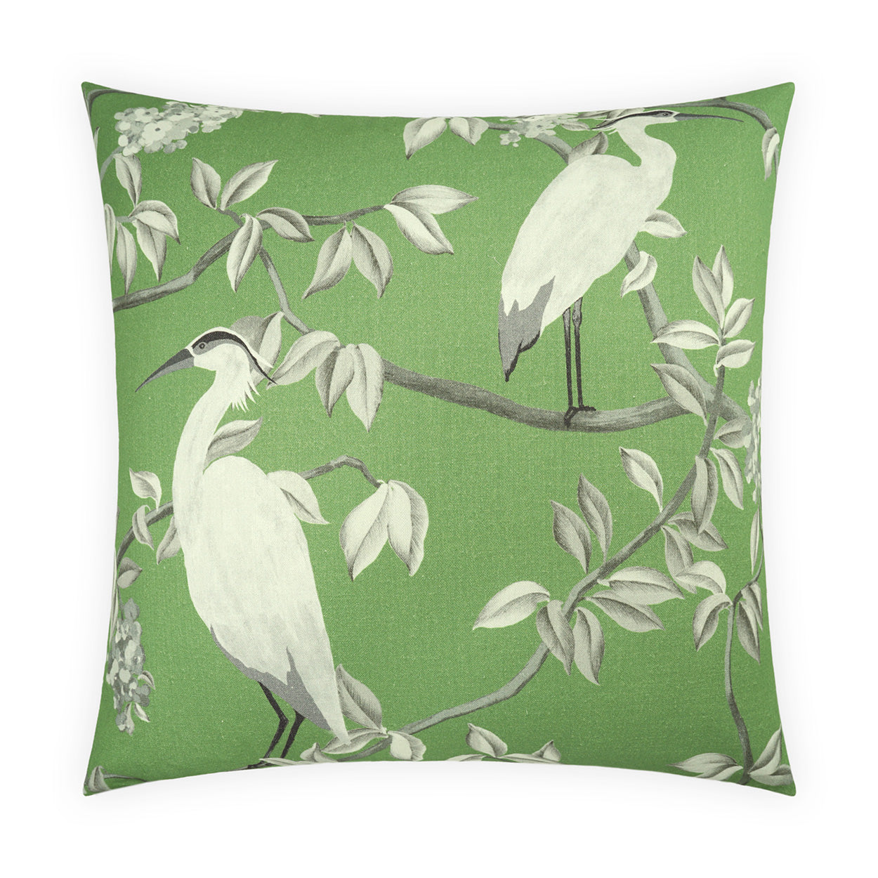 Heron Green Throw Pillow With Insert