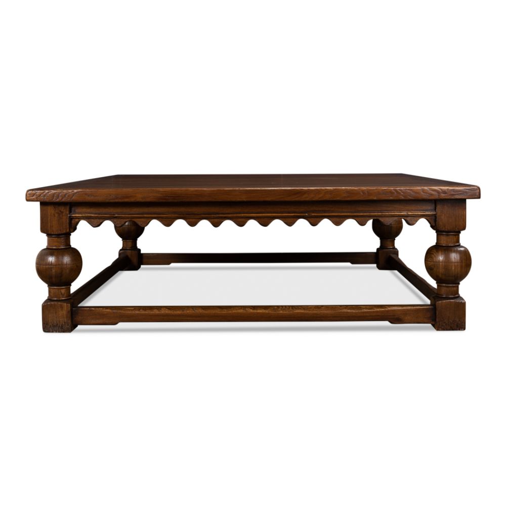 Durand Coffee Table Square Solid Wood Dark Brown