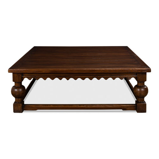 Durand Coffee Table Square Solid Wood Dark Brown