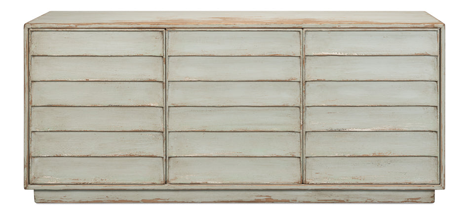 Louvered Sideboard Sage Cabinet For Living Room