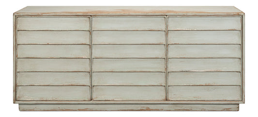 Louvered Sideboard Sage Cabinet For Living Room