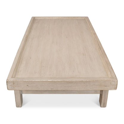 Large Wood Panel Coffee Table French Grey