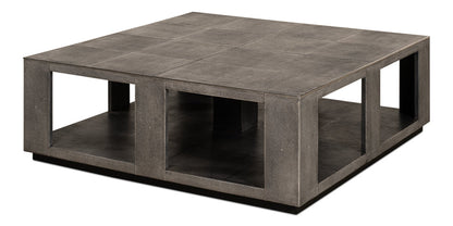 Partners Shagreen Leather Square Coffee Table