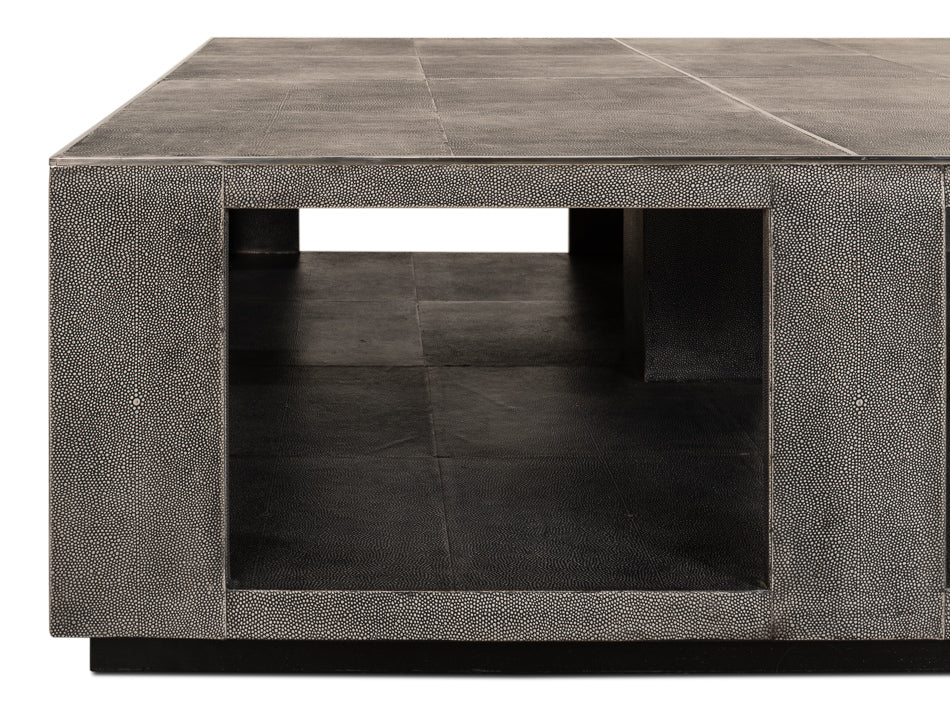 Partners Shagreen Leather Square Coffee Table