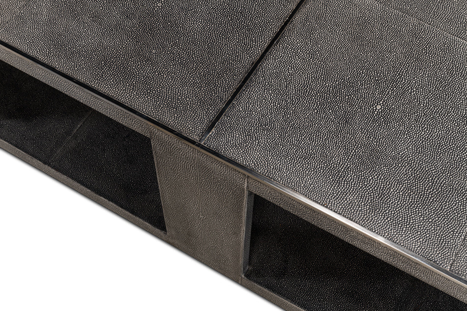 Partners Shagreen Leather Square Coffee Table